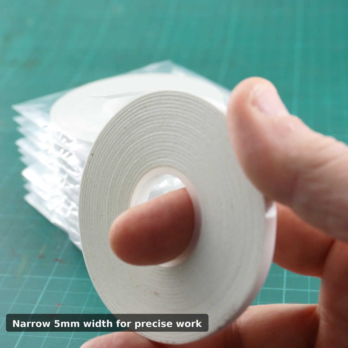 Individually packaged 5mm double sided leathercraft tape 20 metre roll