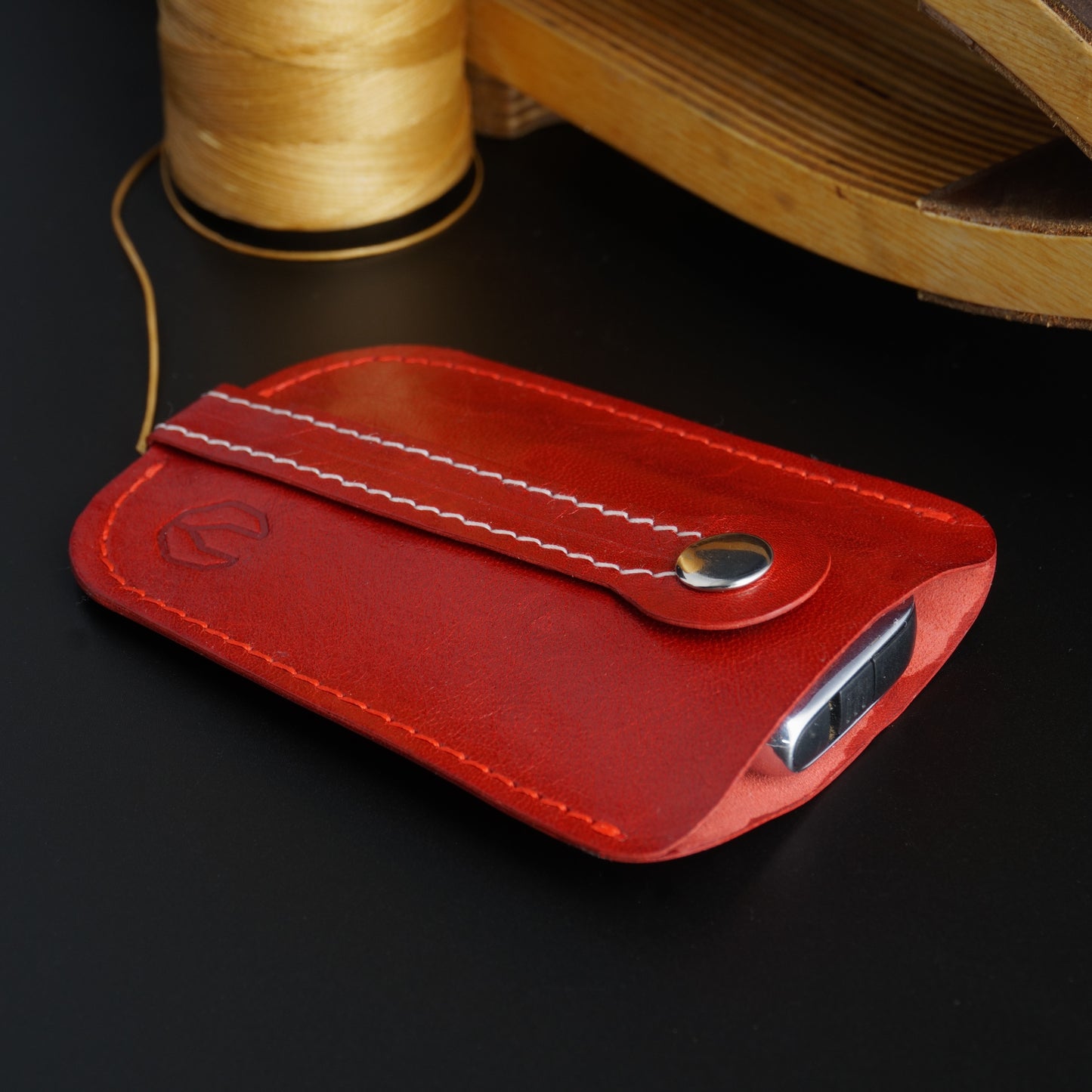Cricket Series kangaroo leather key fob