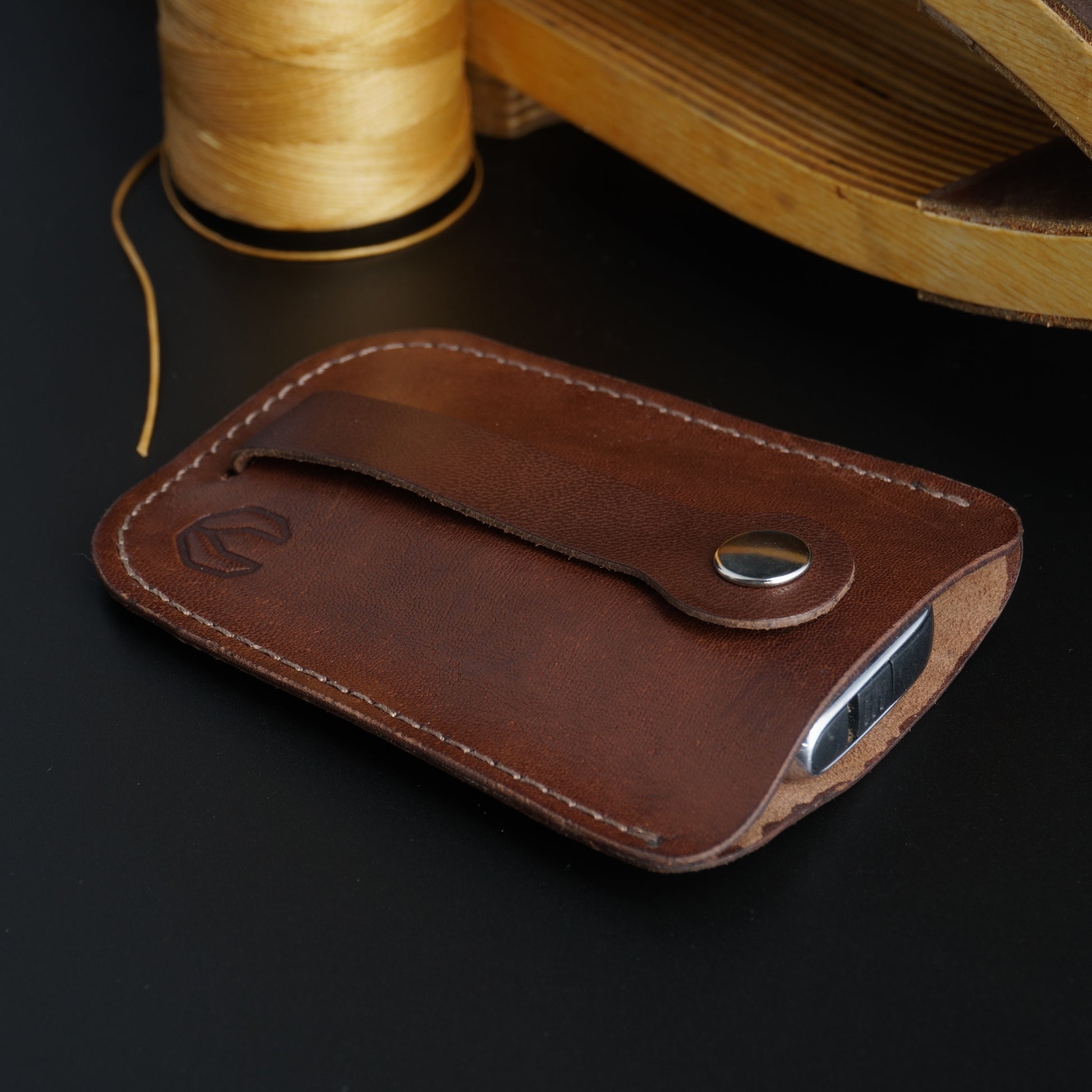 Bovine leather key fob