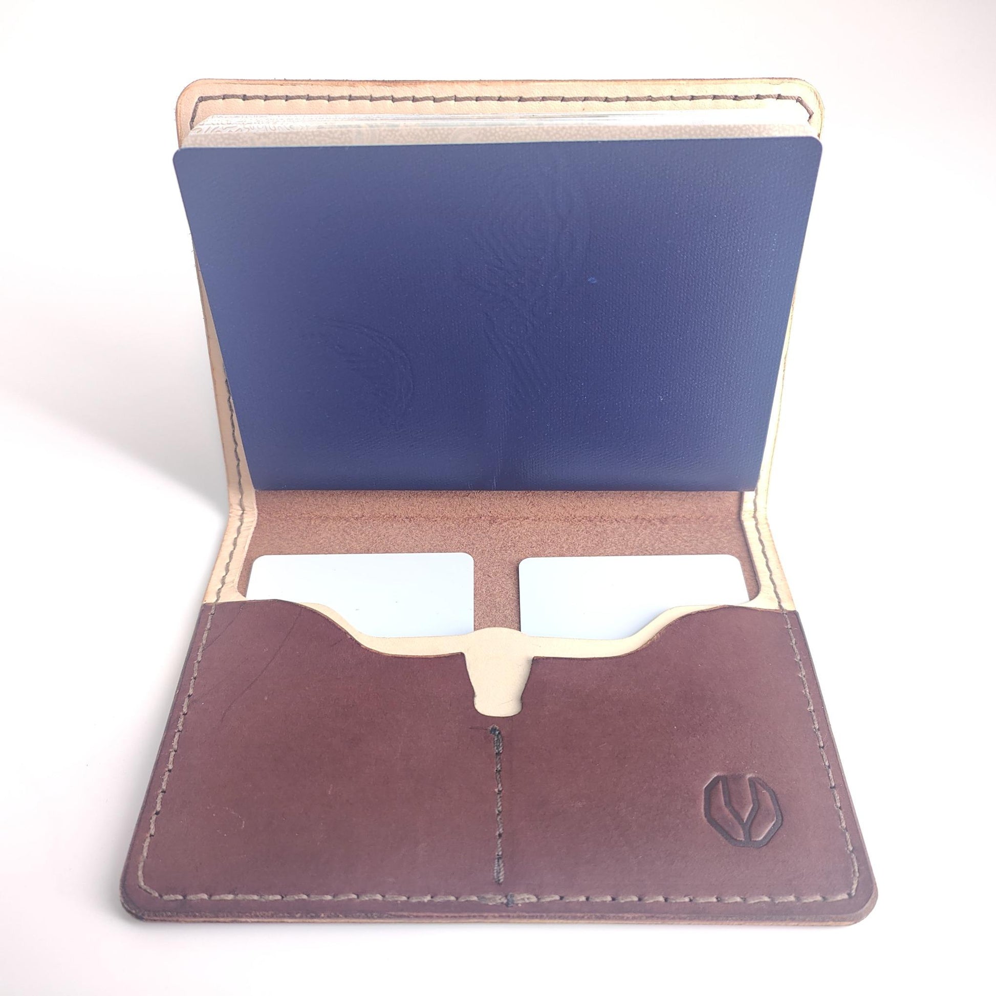 Minimalist Longhorn Passport Wallet Bovine Series — leather