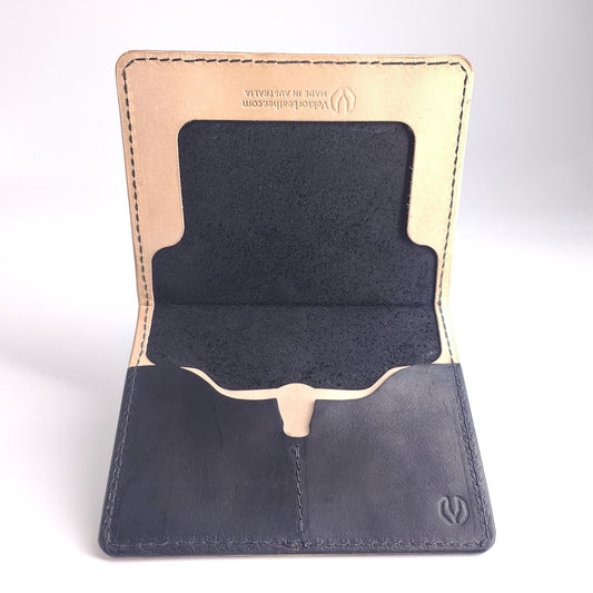 Minimalist Longhorn Passport Wallet (Kangaroo Series) — black kangaroo