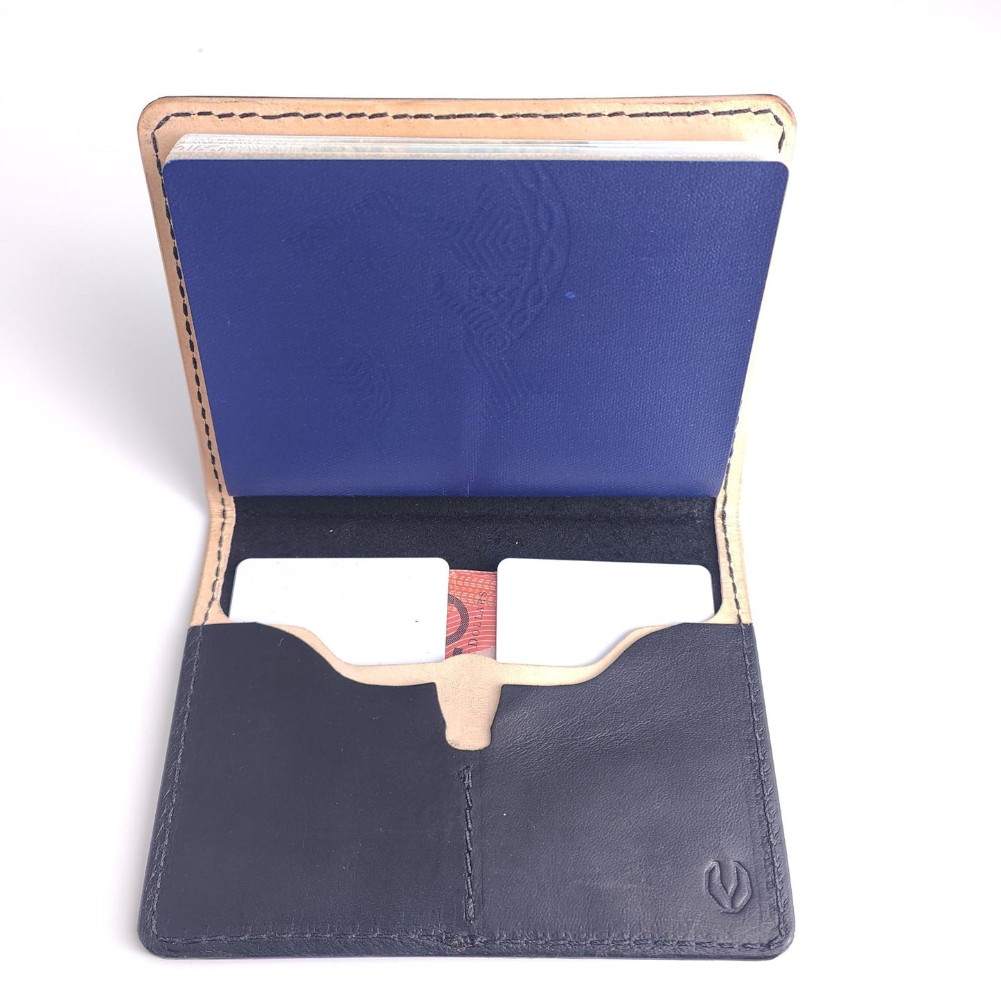 Minimalist Longhorn Passport Wallet Kangaroo Series — leather