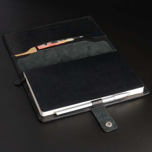 Leather Notebook Cover for Moleskine Large 13x21cm